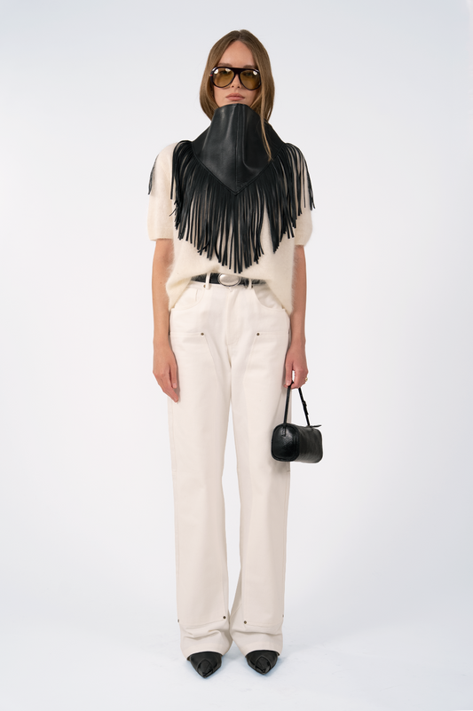 Lara Denim Pant - Ivory Pants Parentezi