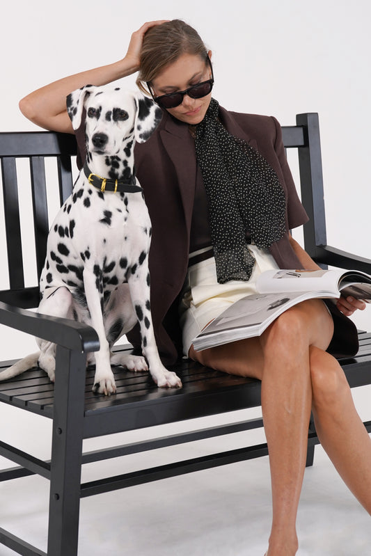 Silk Scarf Parentezi Black with dots