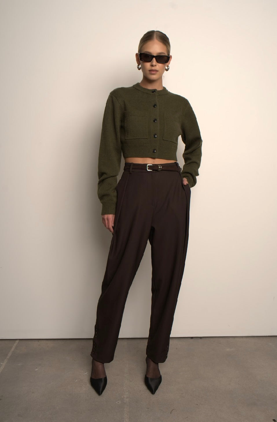 Antonella Crop Cardigan - Forest Cardigan Parentezi