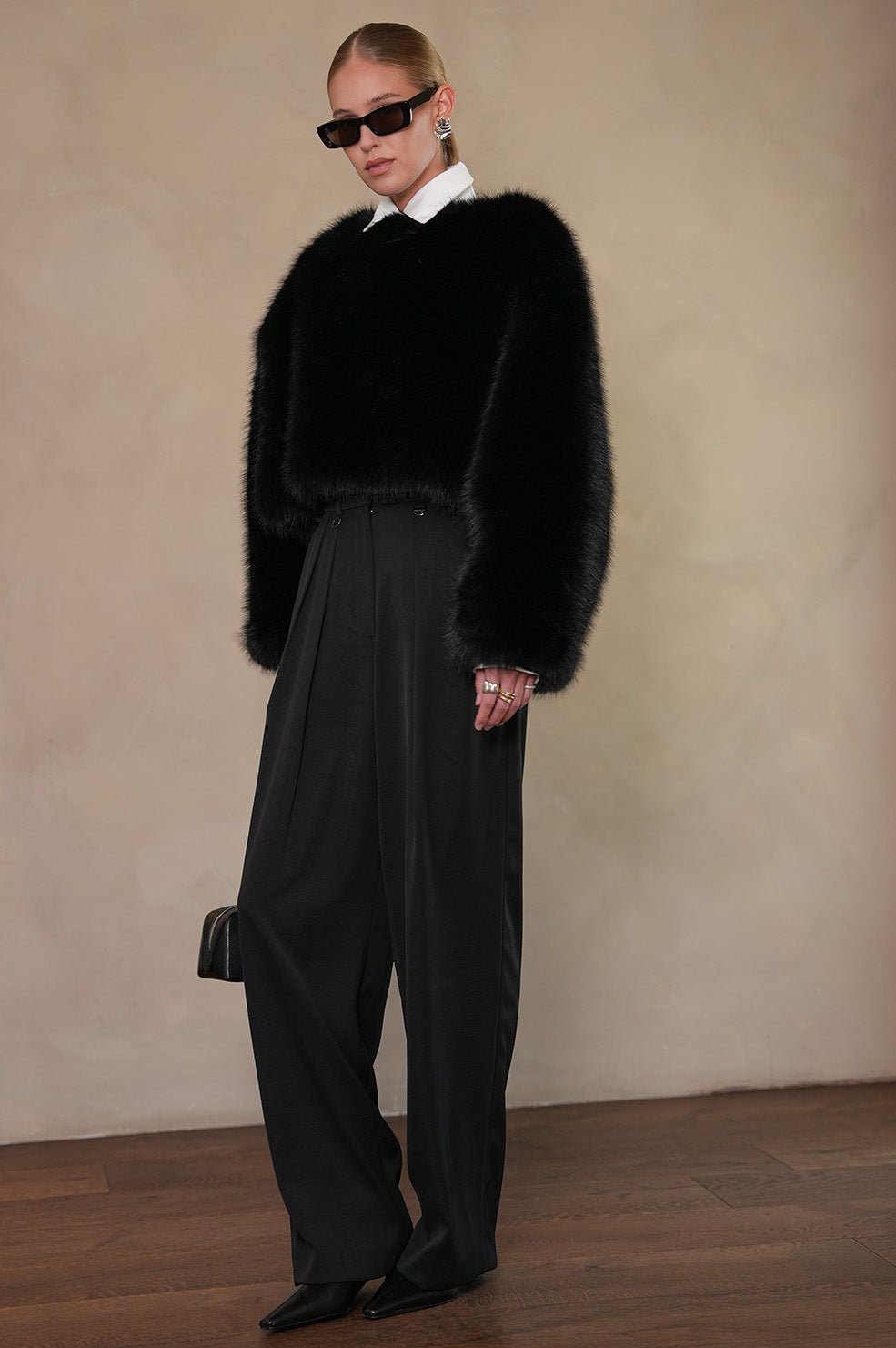 Lucienne Faux Fur Sweater - Black Sweaters Parentezi