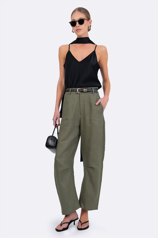 Alina Silk Scarf Top - Black Tops Parentezi