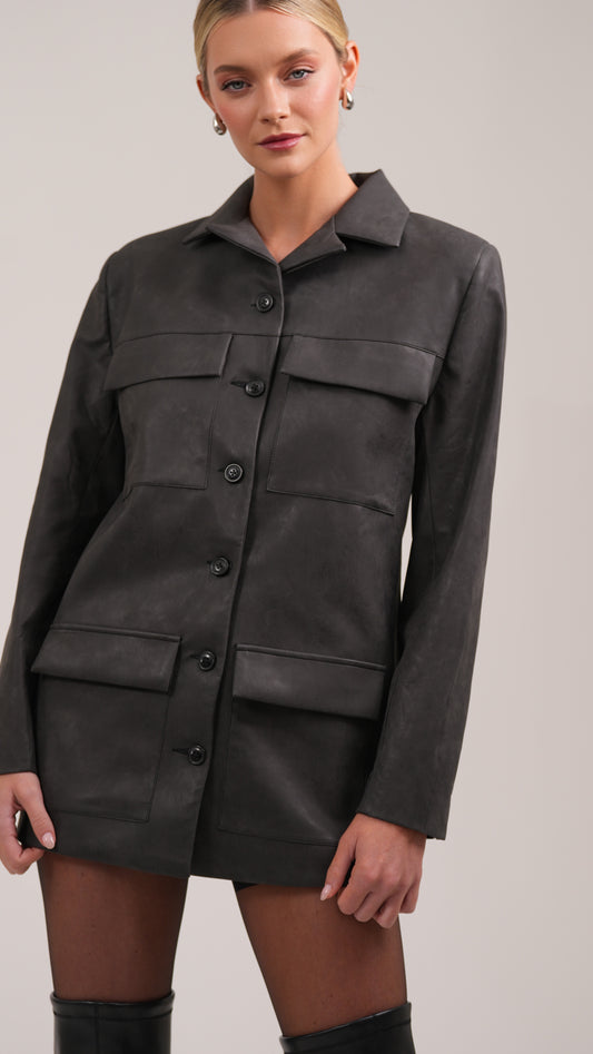 Alyssa Mini Dress - Charcoal Dress Parentezi