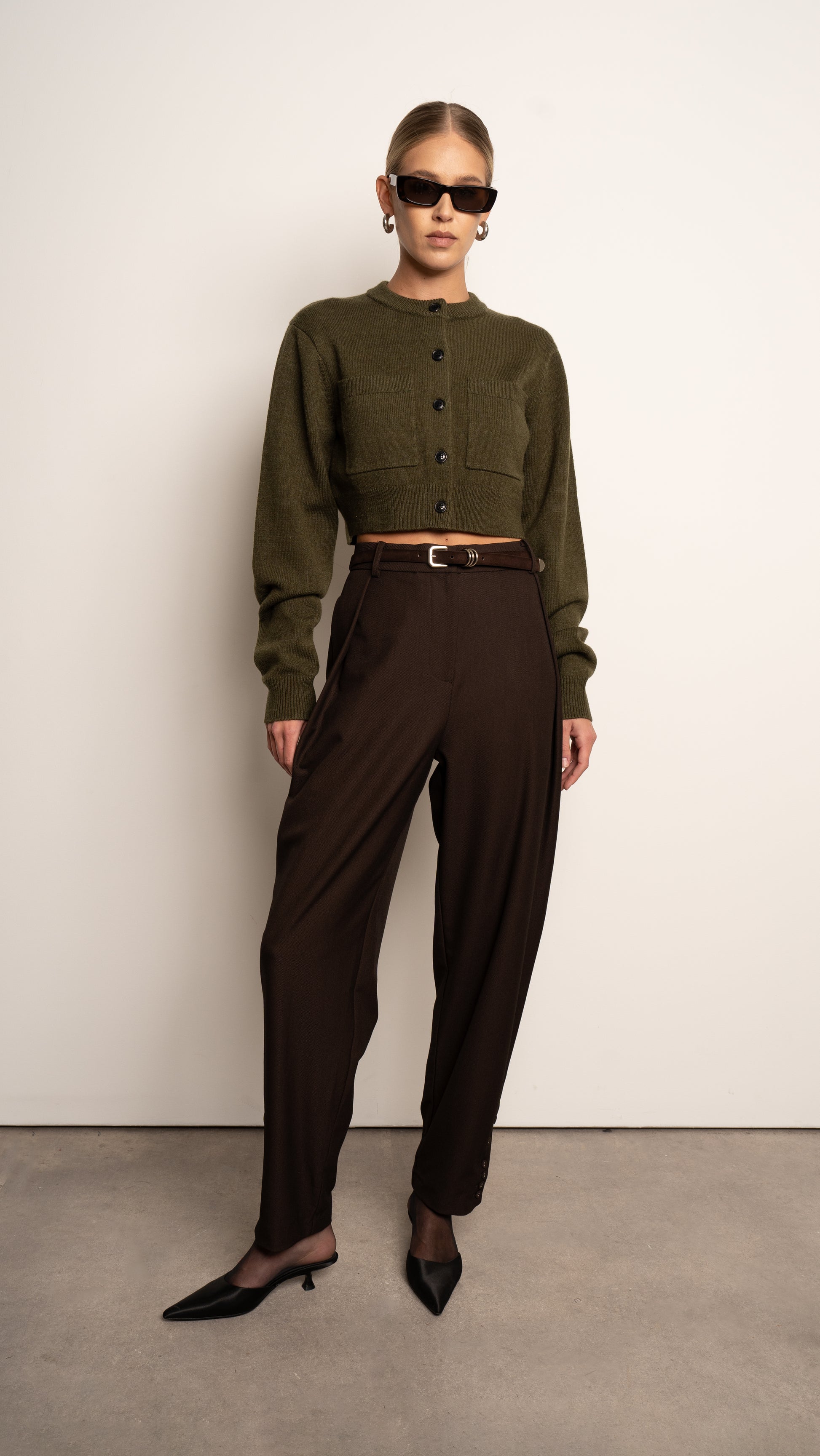 Antonella Crop Cardigan - Forest Cardigan Parentezi