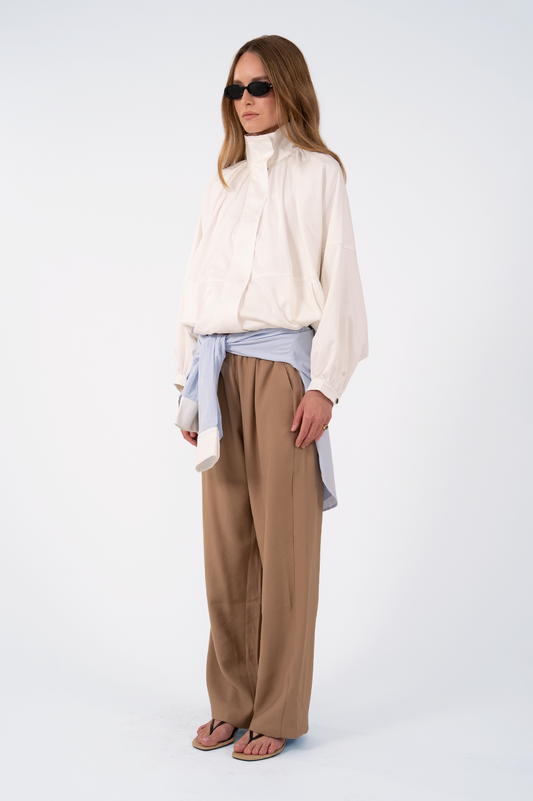 Marlowe Bubble Hem Jacket - White Tops Parentezi