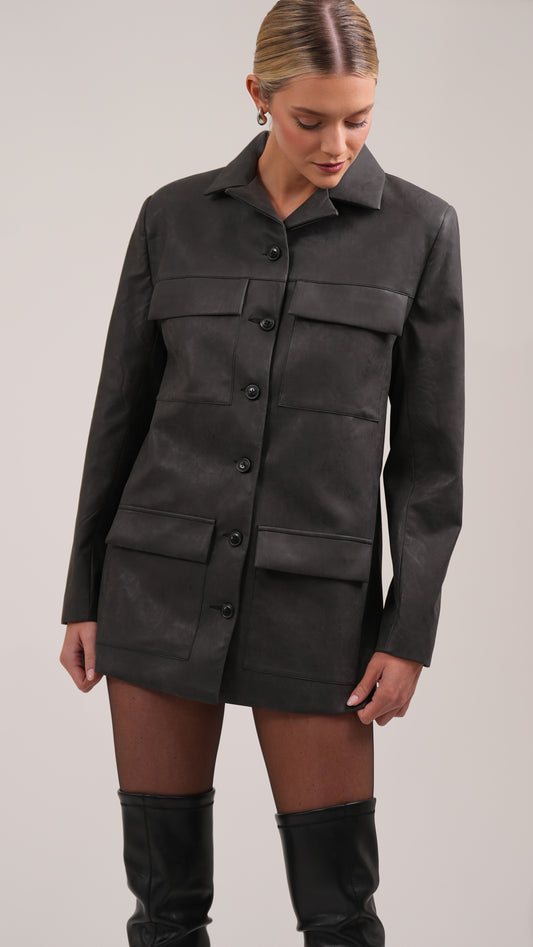 Alyssa Mini Dress - Charcoal Dress Parentezi