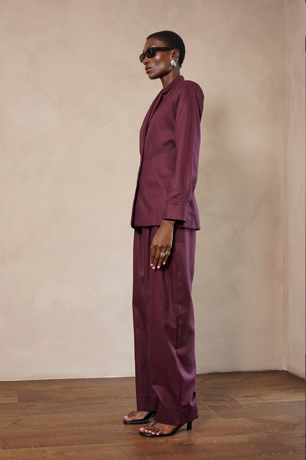 Delphine Trousers - Plum BOTTOMS Parentezi