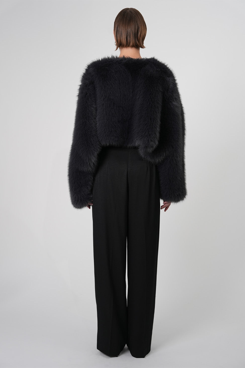 Lucienne Faux Fur Sweater - Charcoal Sweaters Parentezi