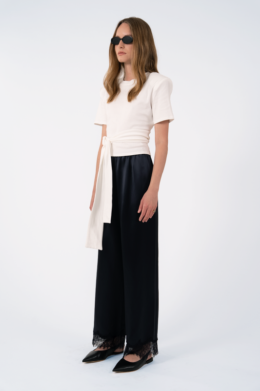 Midnight Satin Pants - Navy BOTTOMS Parentezi
