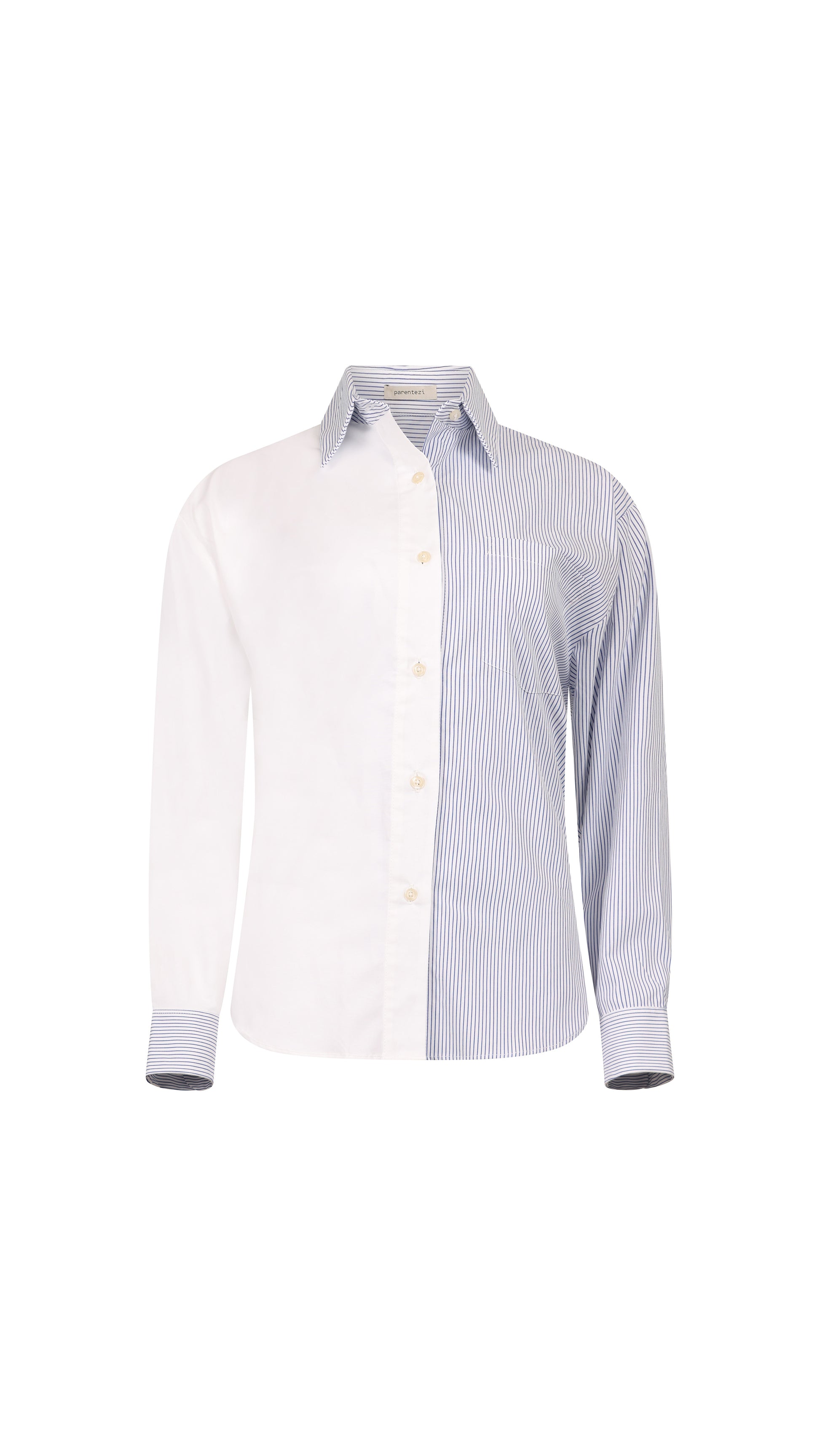 Nina Shirt - White/Blue Tops Parentezi