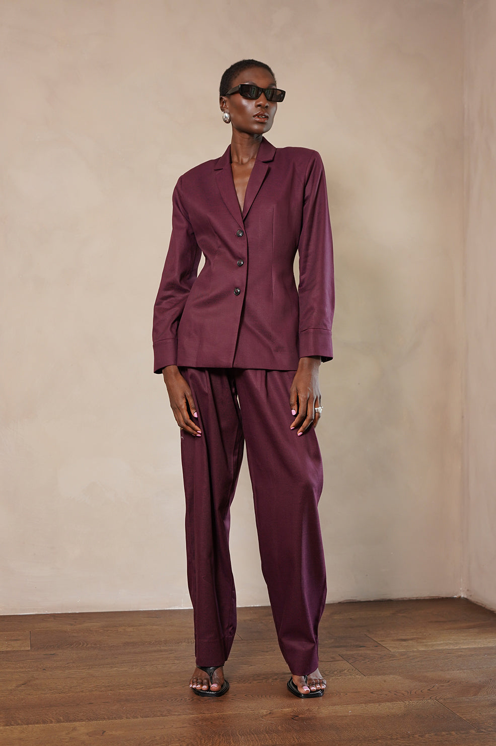 Delphine Trousers - Plum BOTTOMS Parentezi