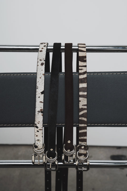 Emmett Leather Belts - Zebra Parentezi