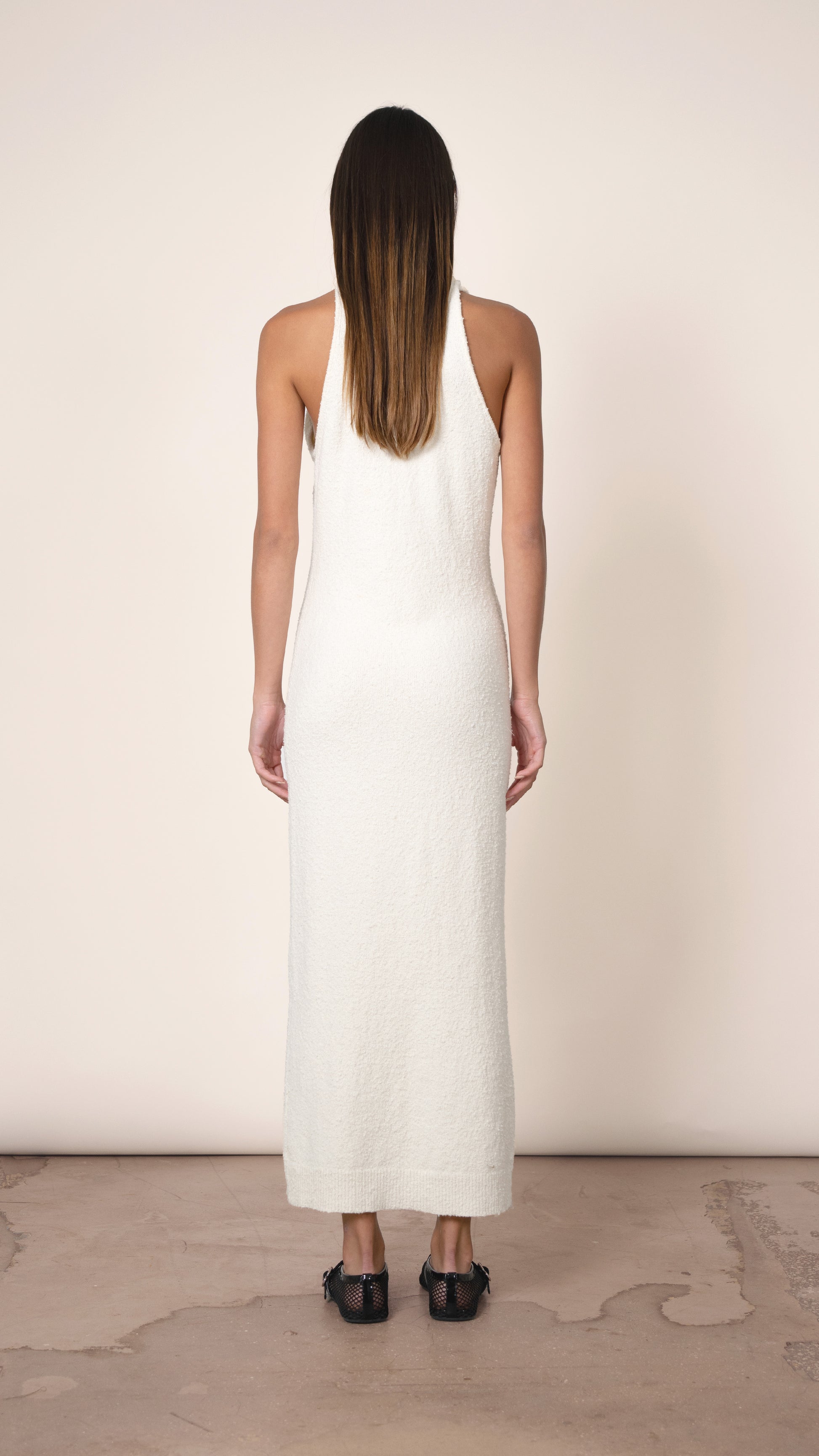Jacqueline Wrapped Sweater Dress - Ivory Dress Parentezi