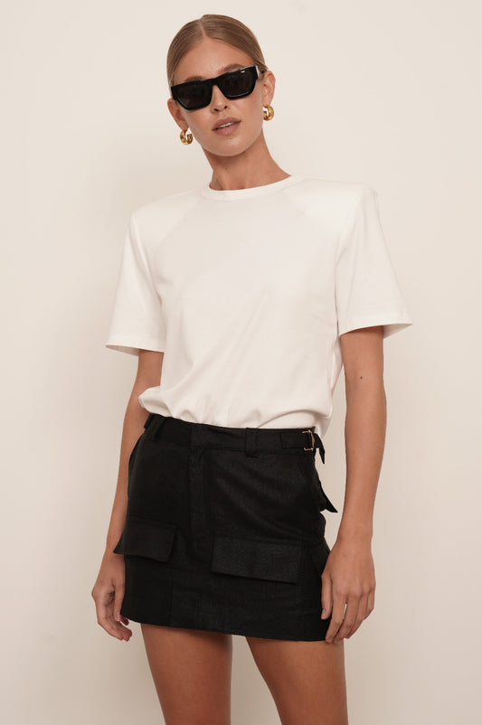Shoulder Pad Tee - White Tops parentezi XS White