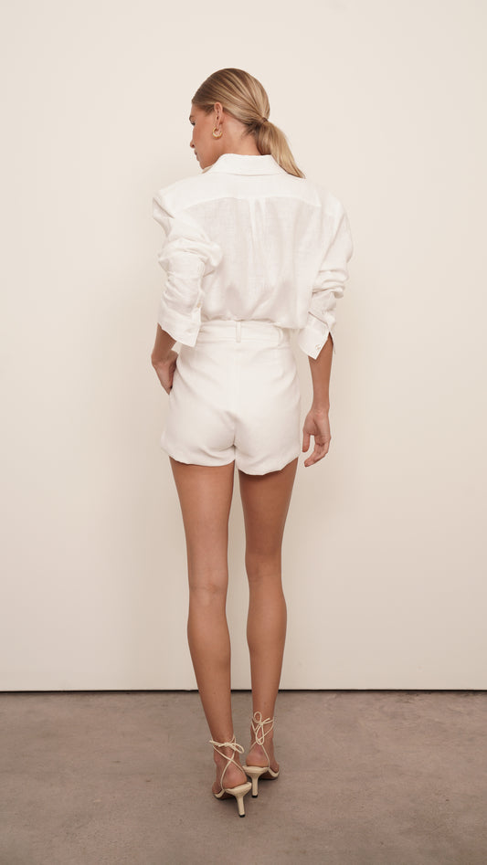 Cami Linen Shorts - White Shorts parentezi