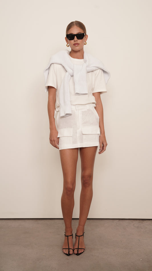 Marsha Cargo Skirt - White BOTTOMS parentezi