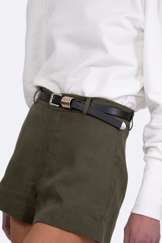 Cami Linen Shorts - Olive Shorts parentezi