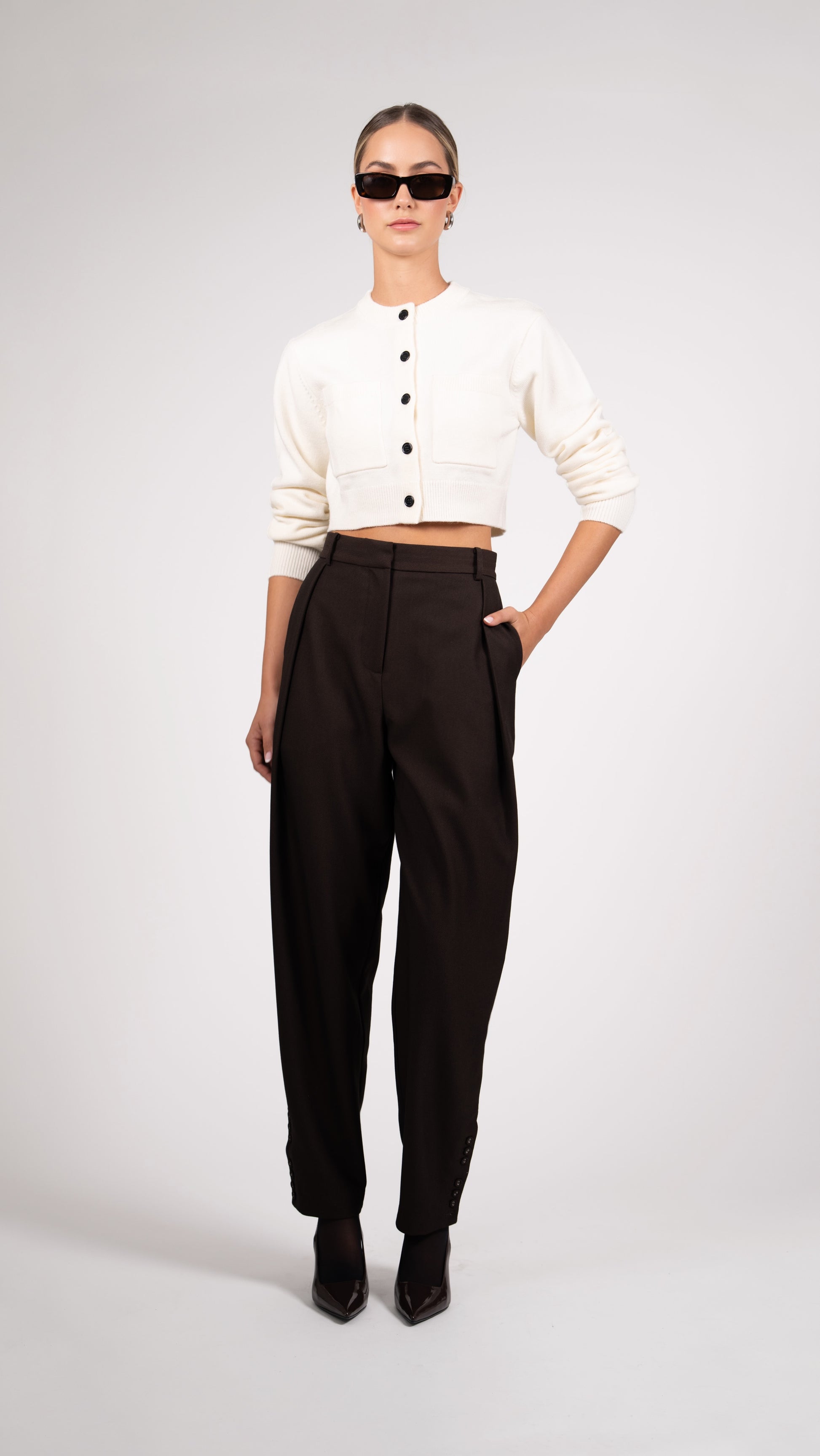 Antonella Crop Cardigan - Ivory Cardigan Parentezi