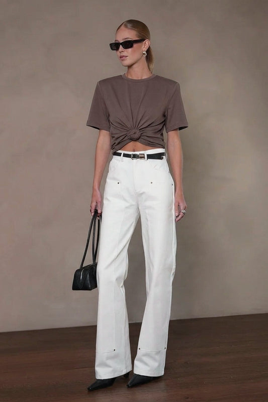 May Knot Tee - Chocolate Tops Parentezi
