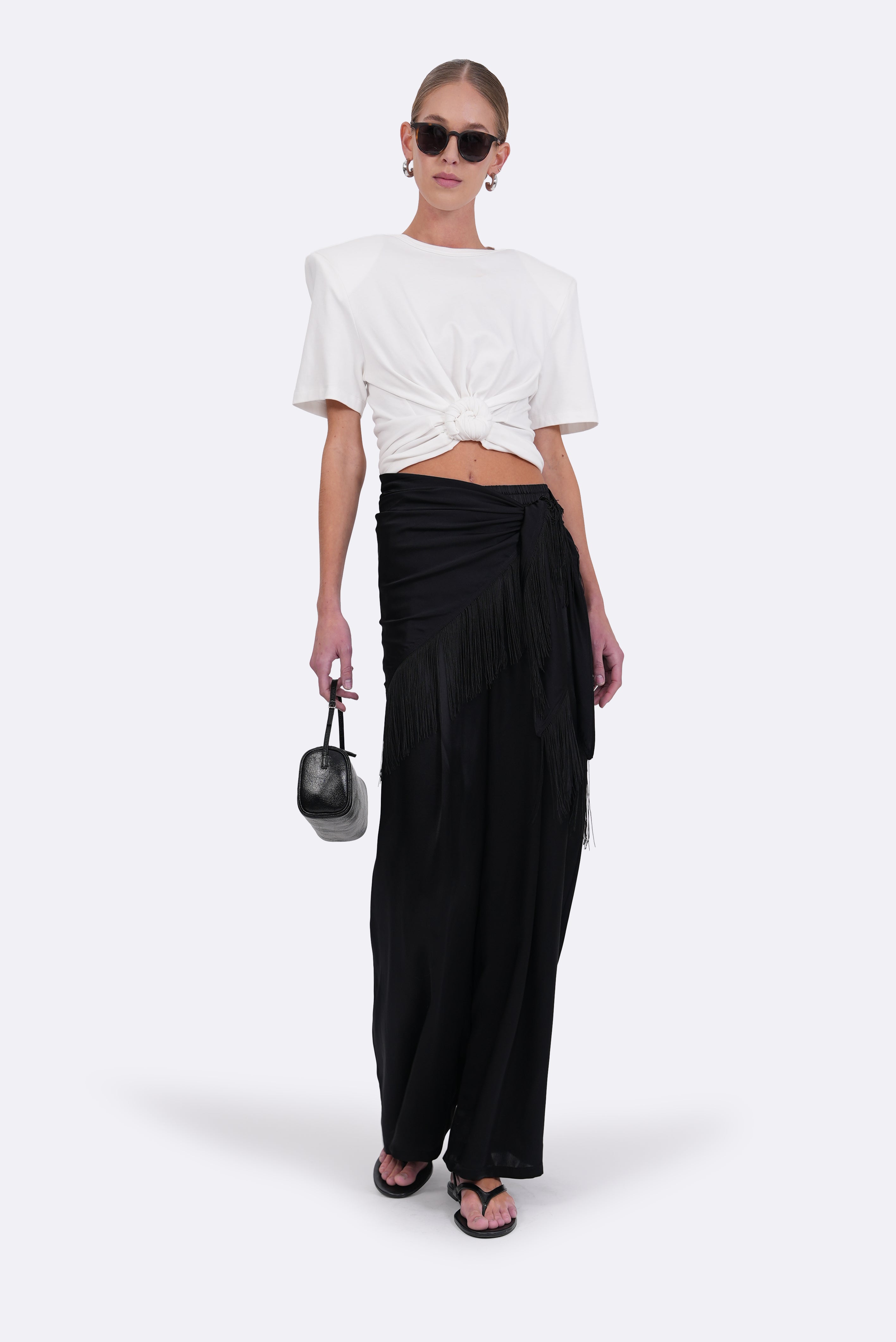 May Tee - White Cropped Cotton Top | Parentezi