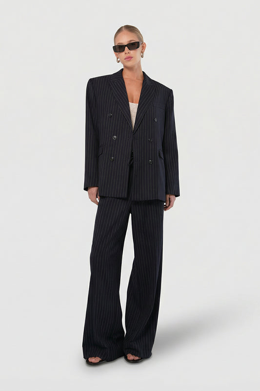 Cheryl Blazer - Navy Stripe Tops Parentezi