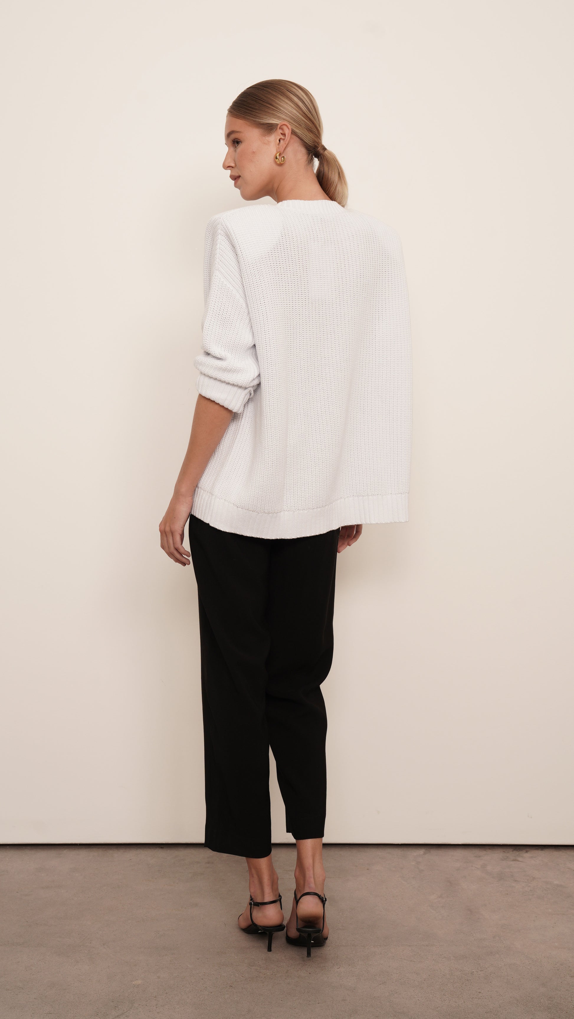 Mia Cotton Sweater - Sky White Tops Parentezi