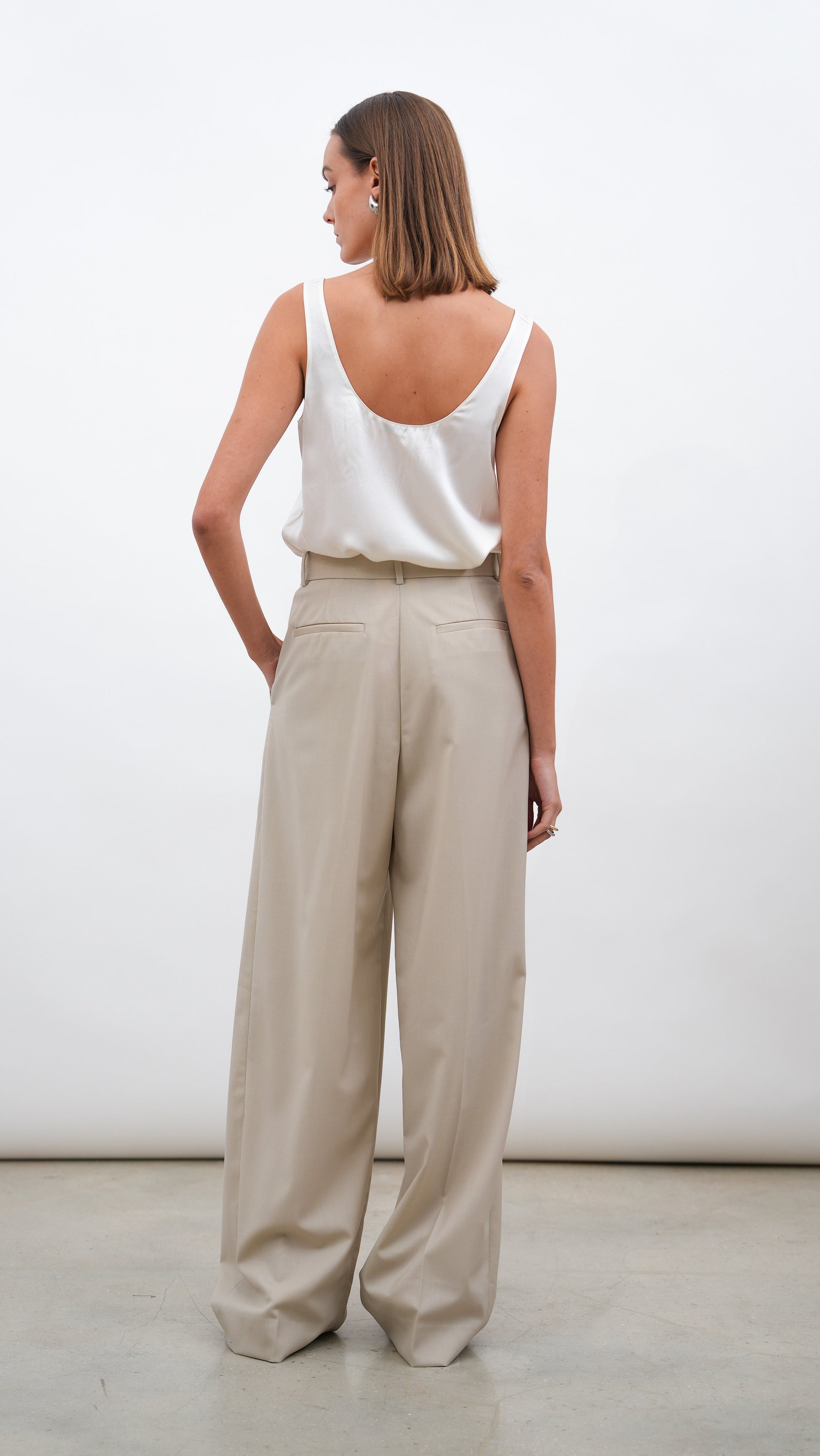Isola Silk Cami - Off White Tops Parentezi