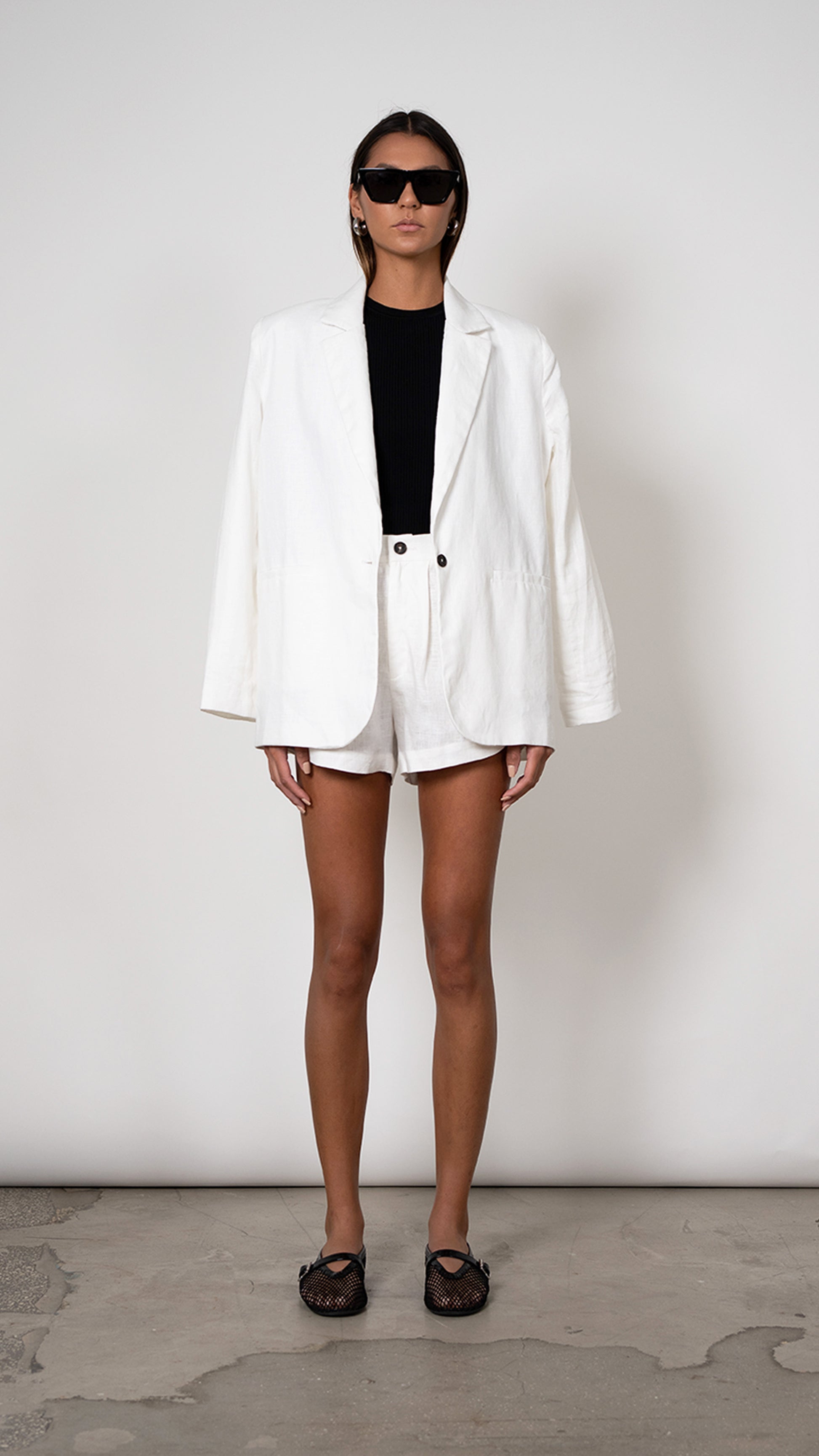 Ainoha Blazer - White Blazer Parentezi