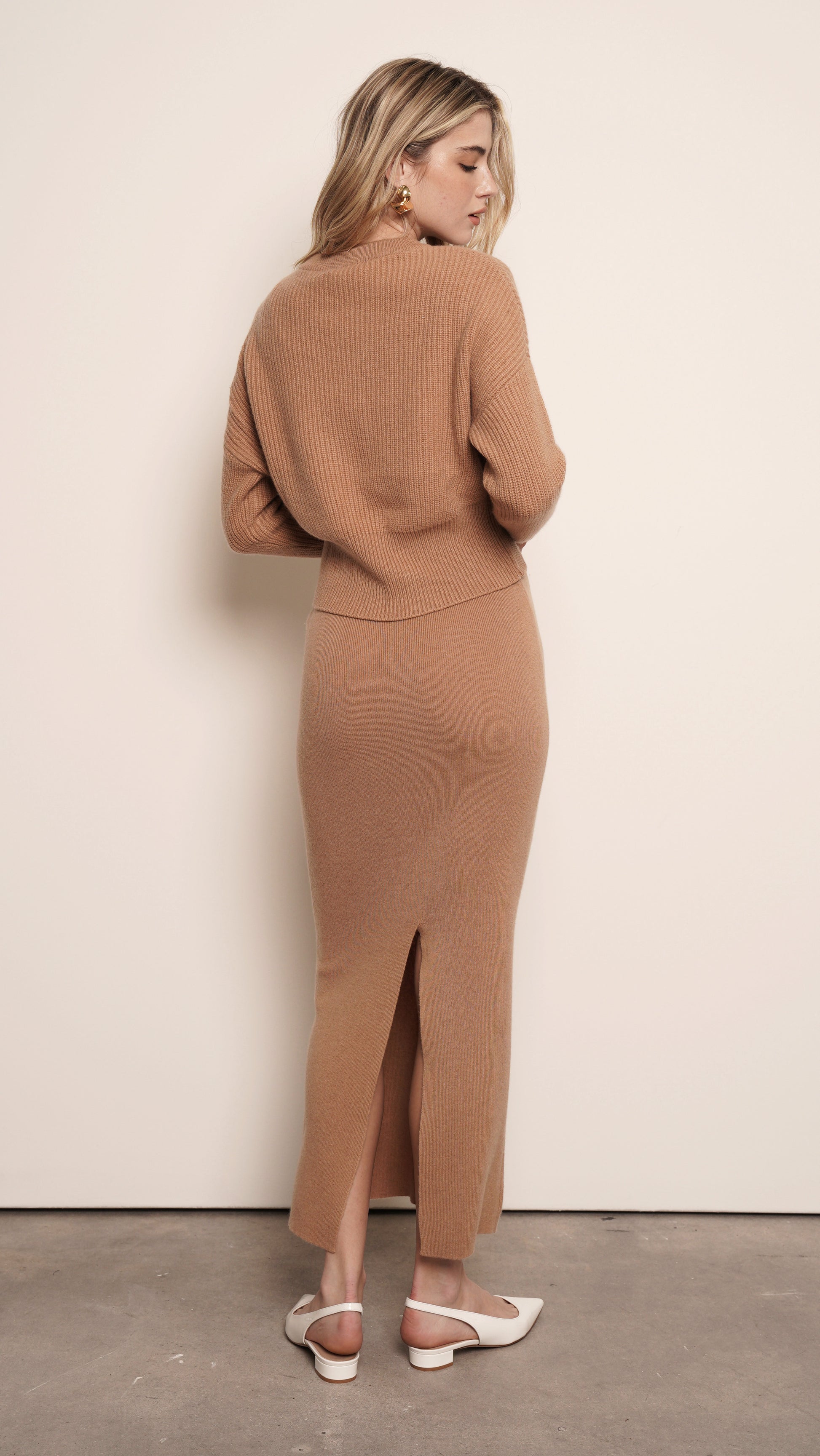 Cashmere Maxi Dress - Camel Dress parentezi