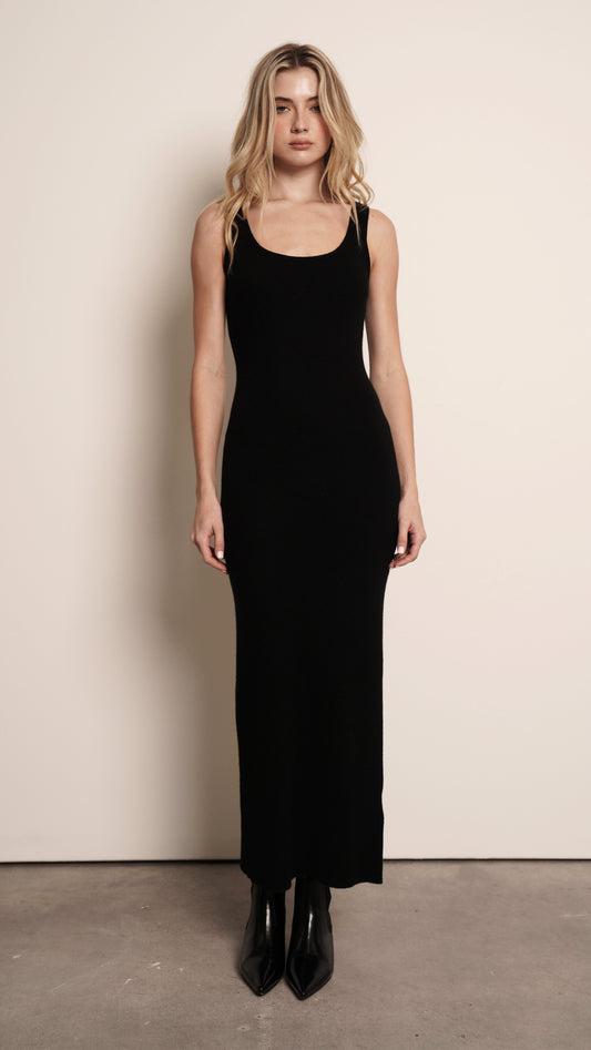 Cashmere Maxi Dress - Black Dress parentezi Black XS