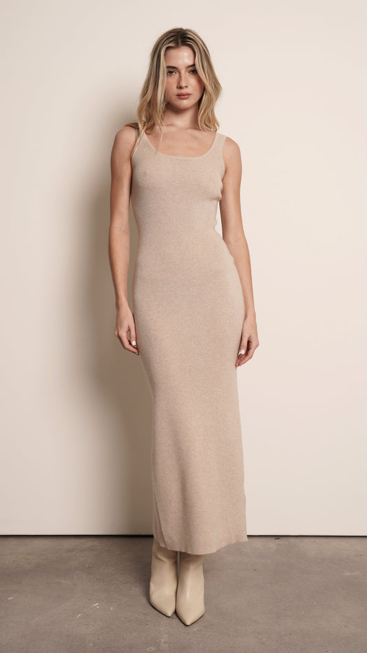 Cashmere Maxi Dress - Wheat Dress parentezi Wheat XS
