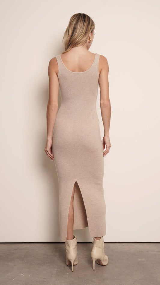 Cashmere Maxi Dress - Wheat Dress parentezi