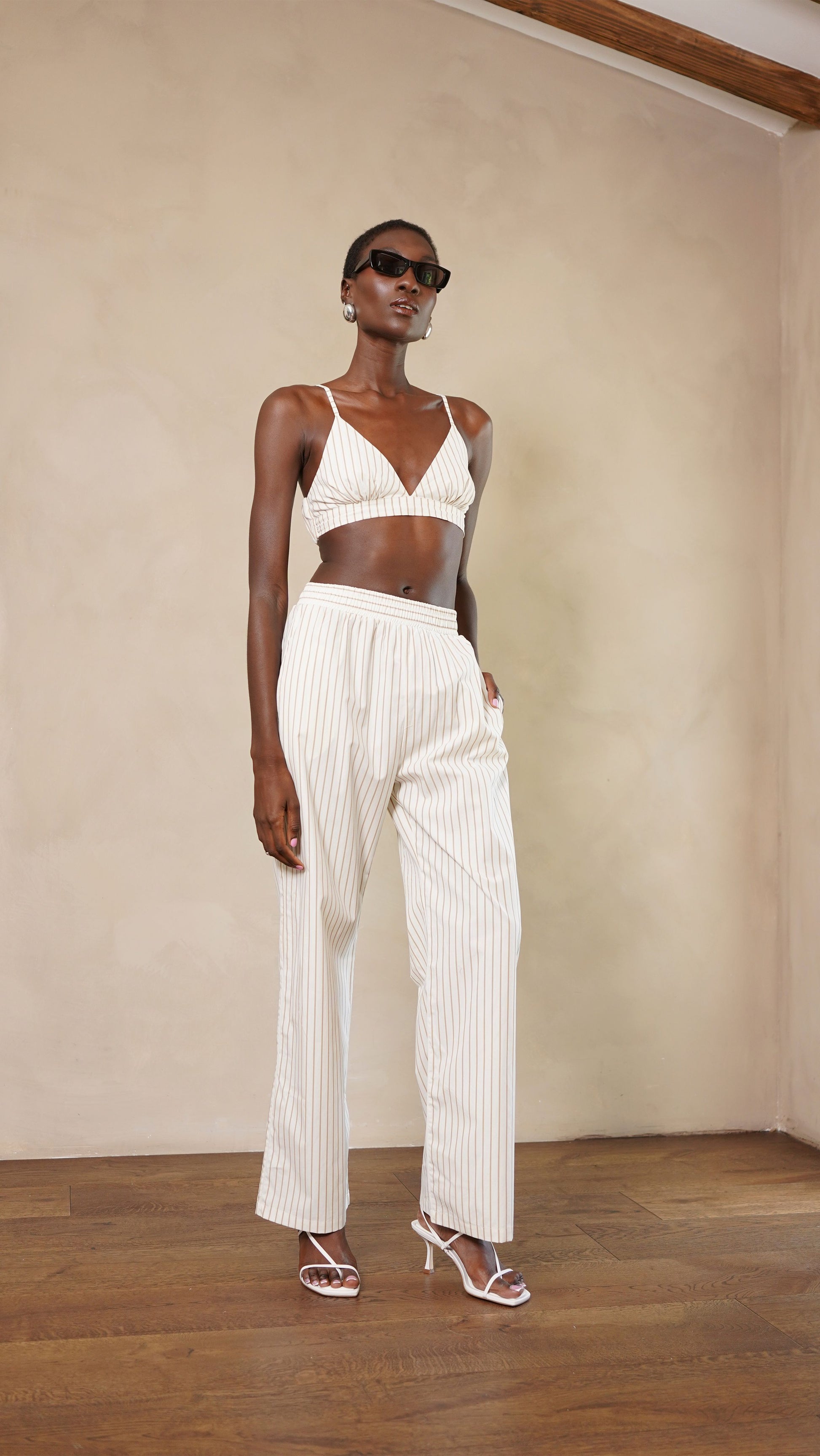 Ines Pants - Ivory/Camel Pants Parentezi