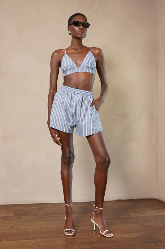 Bria Bralette- Blue/White Tops Parentezi Blue White Stripe XS