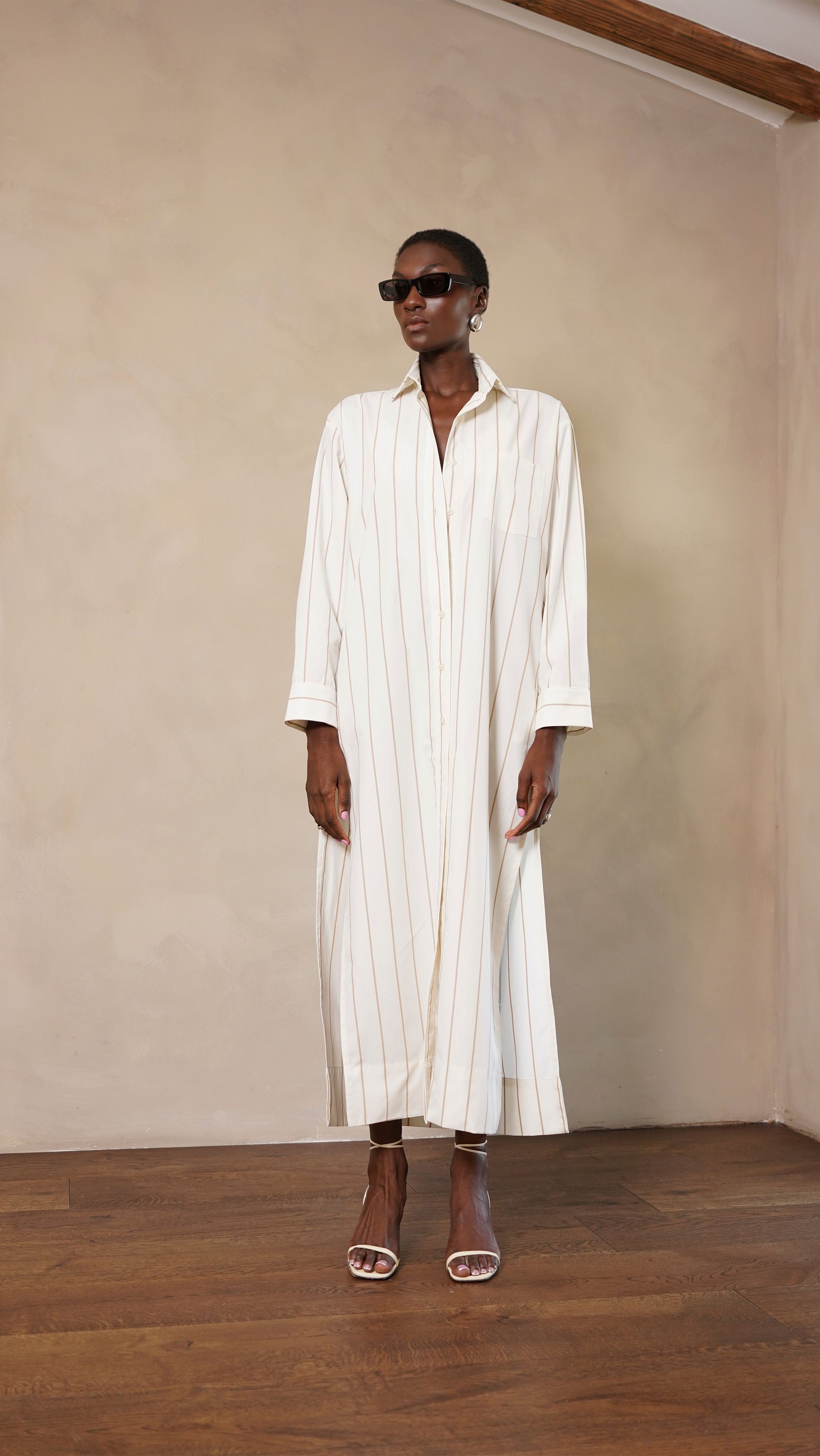 Leni Dress - Camel Stripe Dress Parentezi