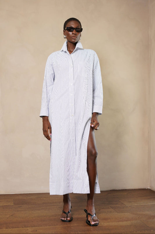 Leni Dress - Blue Stripe Dress Parentezi Blue XS