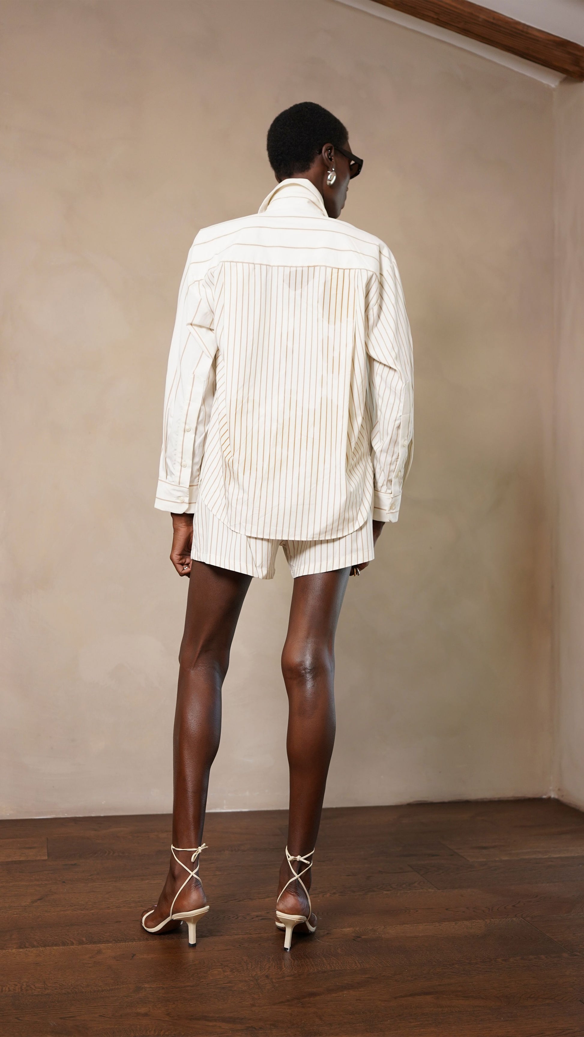 Nina Shirt - Ivory/Camel Tops Parentezi