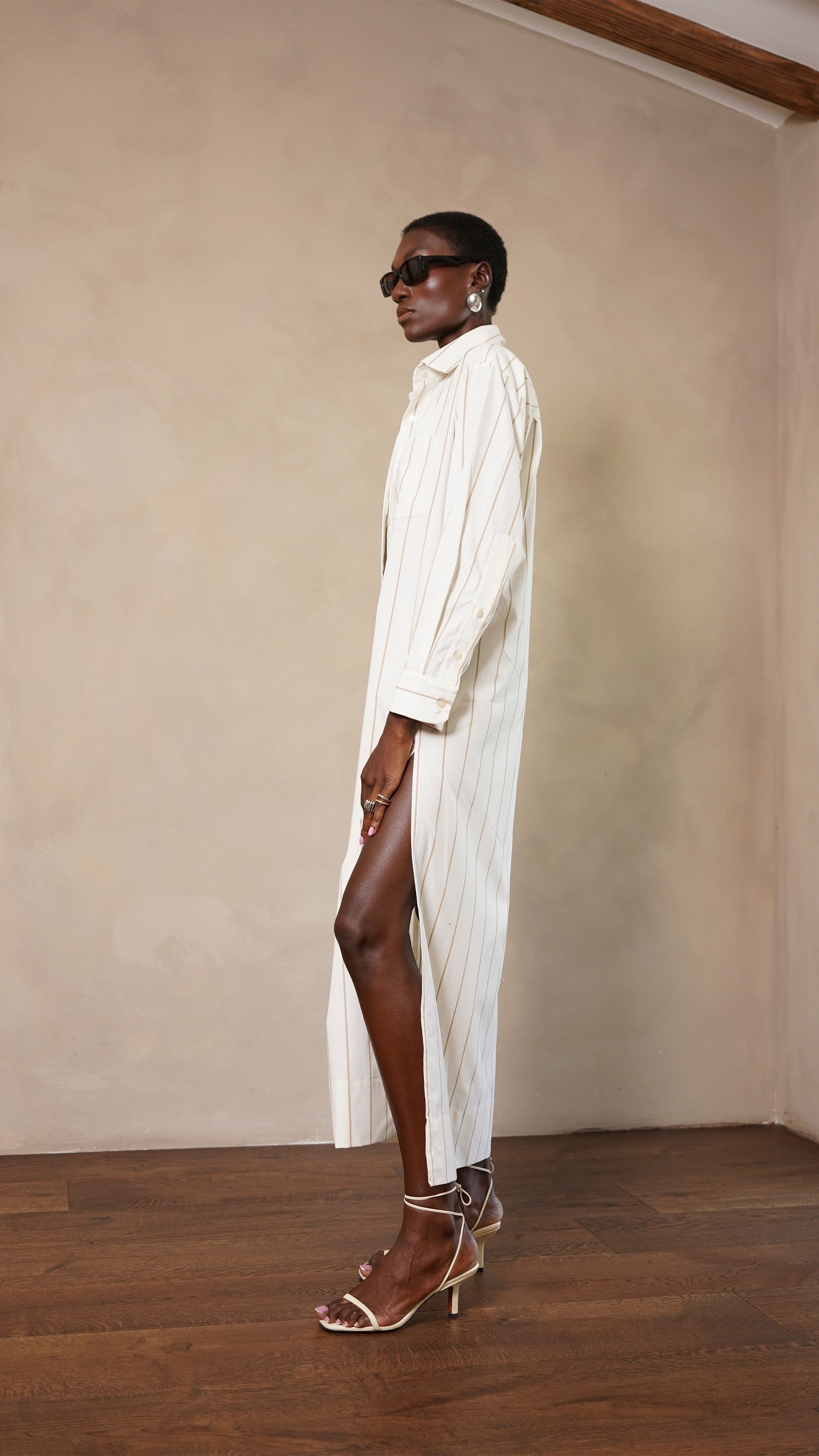 Leni Dress - Camel Stripe Dress Parentezi