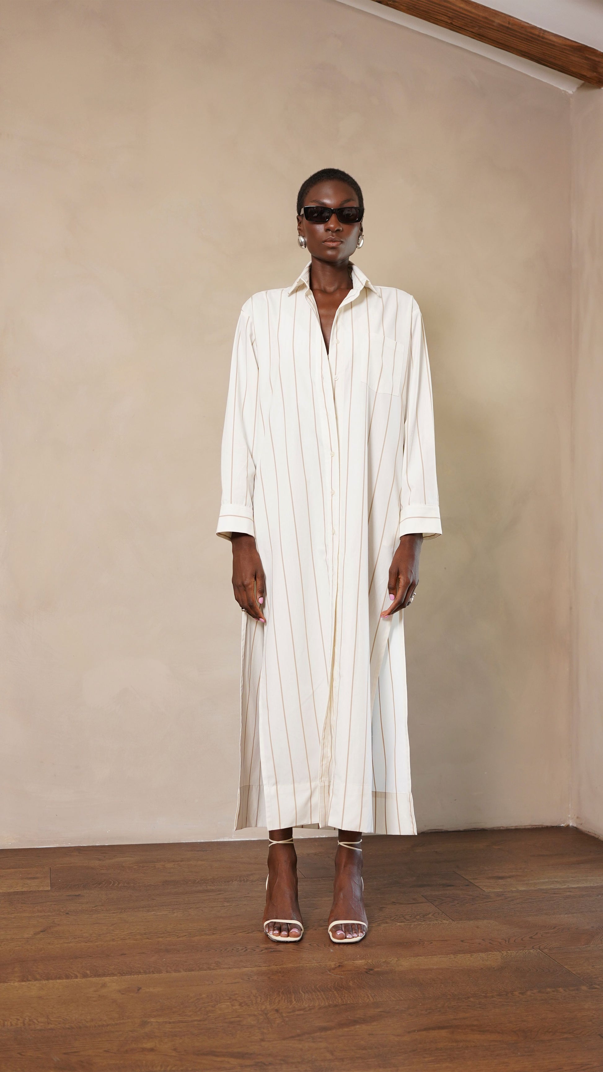 Leni Dress - Camel Stripe Dress Parentezi