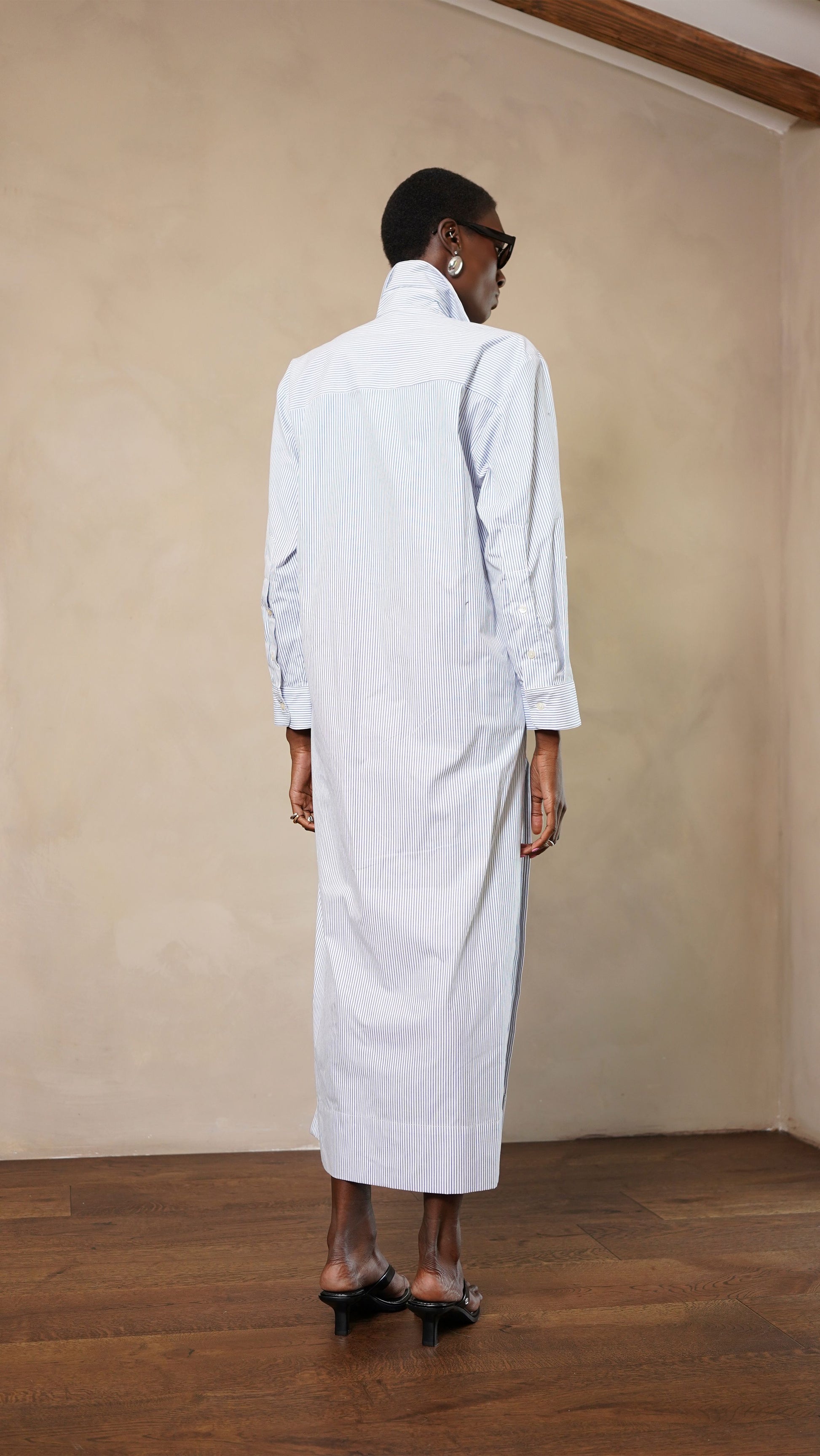 Leni Dress - Blue Stripe Dress Parentezi