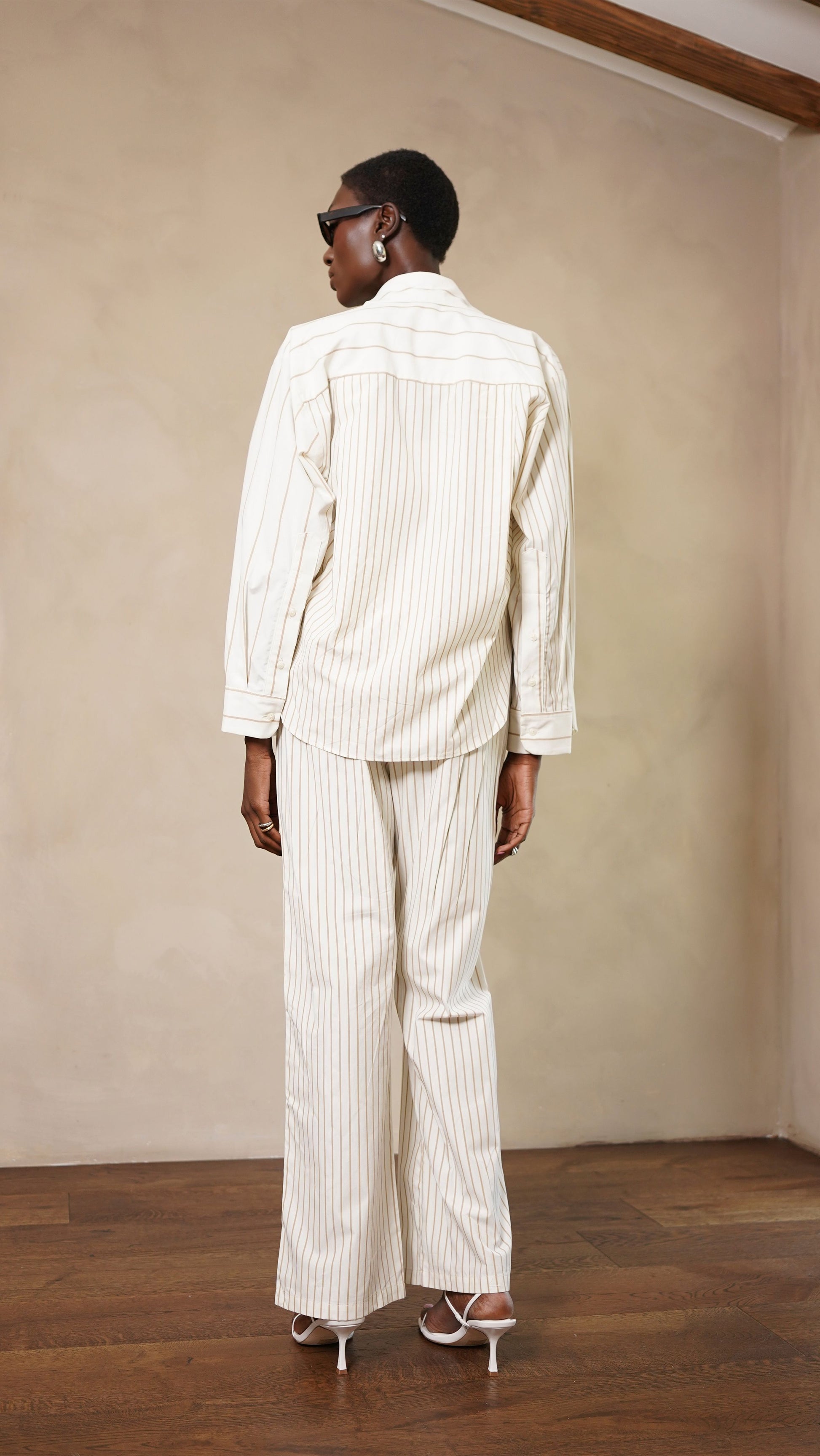 Nina Shirt - Ivory/Camel Tops Parentezi
