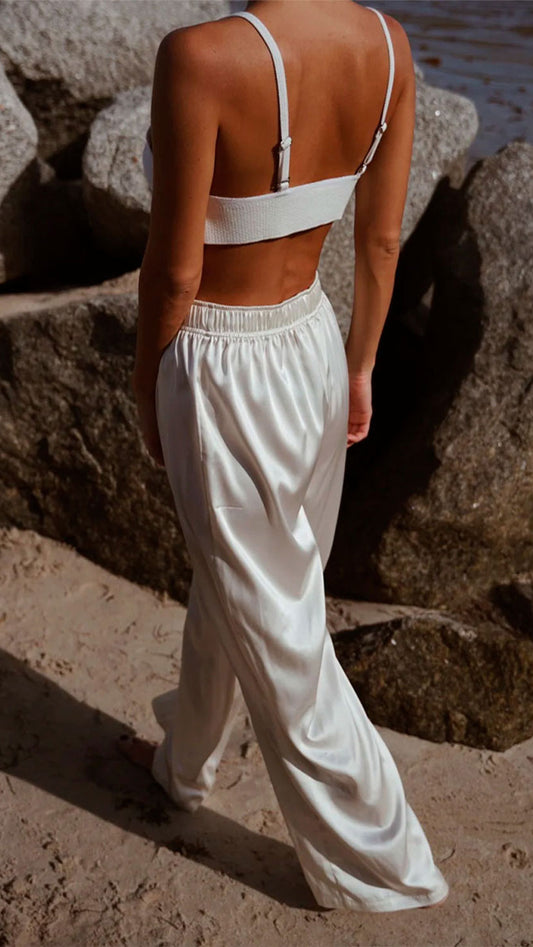 Silk Pants - Cream Pants parentezi