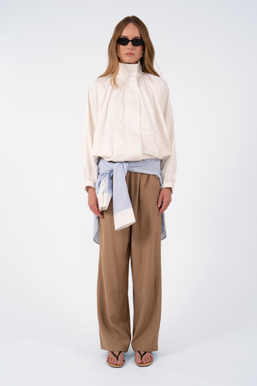 Marlowe Bubble Hem Jacket - White