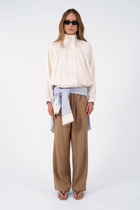 Marlowe Bubble Hem Jacket - White Tops Parentezi