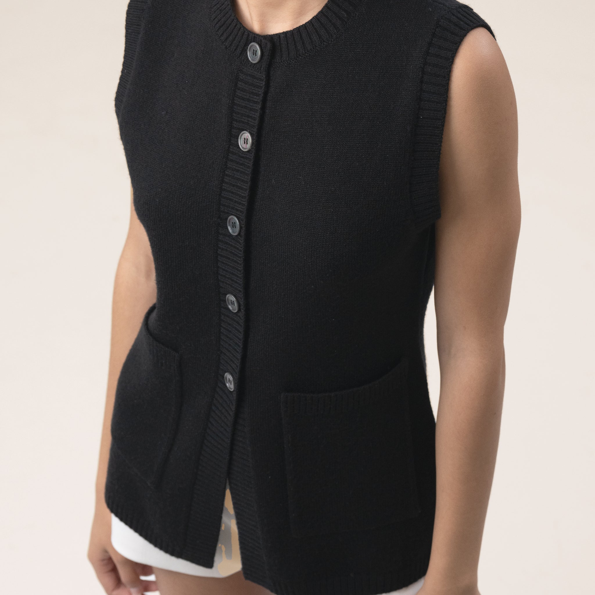 Rosie Knit Vest - Black