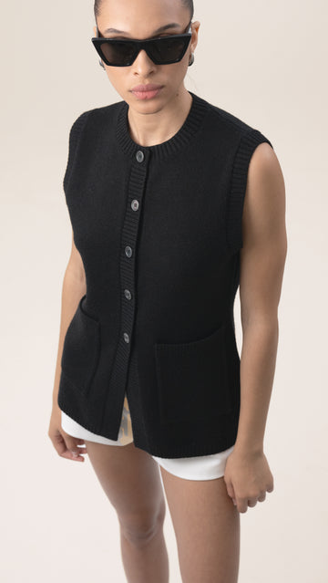 Rosie Knit Vest - Black