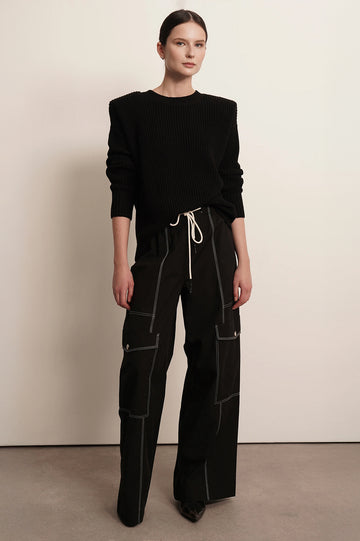 Mia Cotton Sweater - Black