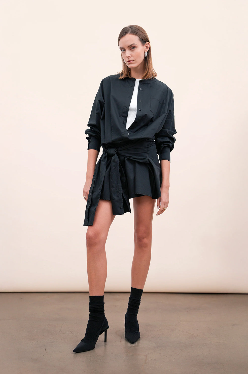 Sienna Shirt Dress - Black Dress Parentezi