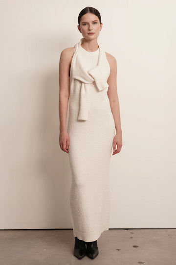 Jacqueline Wrapped Sweater Dress - Ivory
