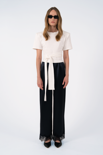 Leonie Wrap Tee - White