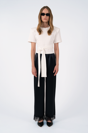 Leonie Wrap Tee - White